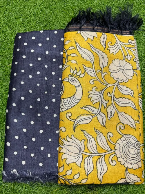 Premium Pure Handloom Tussar Silk Material (Top & Dupatta Only)